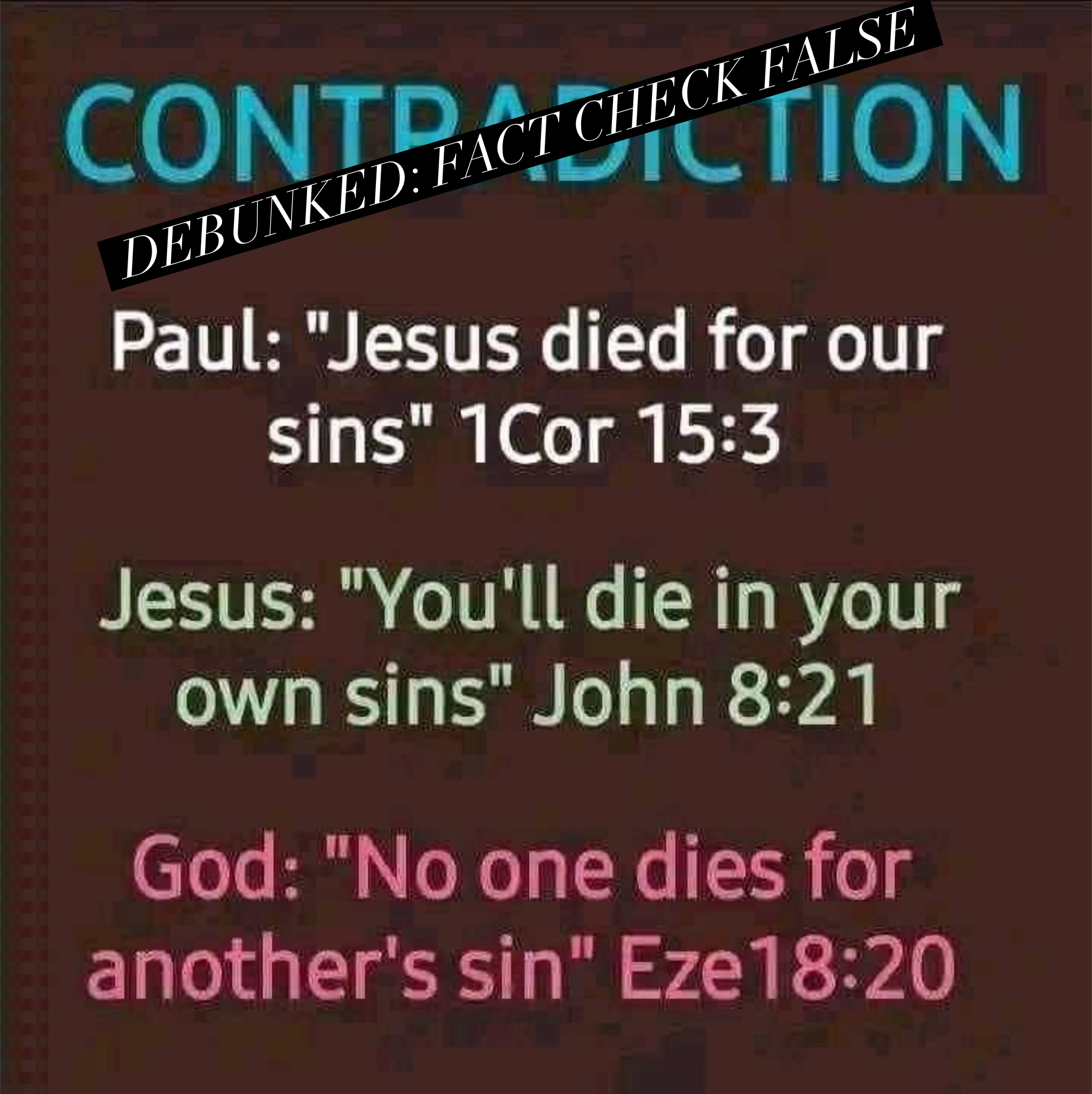 Are there contradictions about sin in the Bible? No.